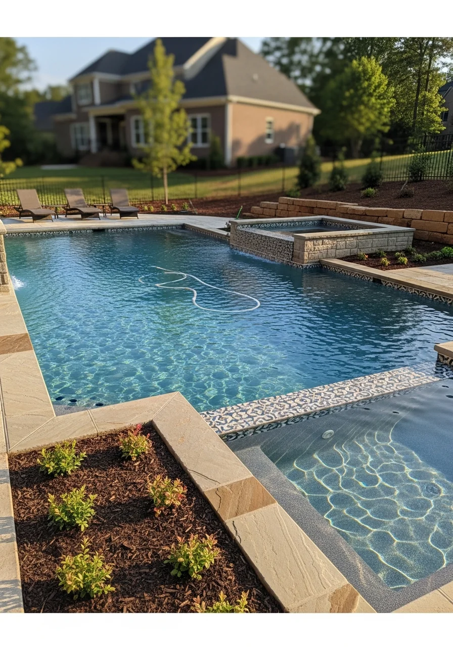 Close-up of a Cumming home's exterior with modern finishes and landscaping detail.